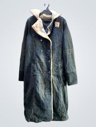 Denim Coat with Fur Lining