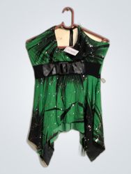 Green and Black Sequined Dress