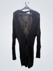 bebe Black Lace Knit Cardigan