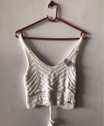 White Crochet Top