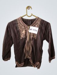 Brown Embroidered Top