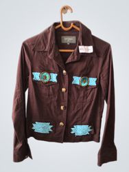 Camomilla Brown Beaded Shirt Jacket