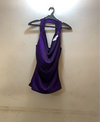Purple Satin Halter Dress
