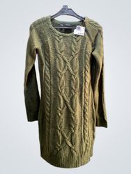Green Knit Sweater Dress