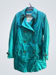 Esprit Women's Teal Double-Breasted Trench Coat