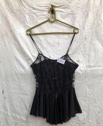 Black Lace Camisole with Bows and Tag NT-58000
