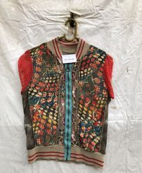 Jacket with floral and camouflage print