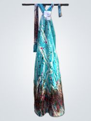 FaithVintage Blue Abstract Print Halter Dress