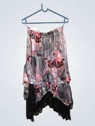 Rüschenshirt mit abstraktem Druck