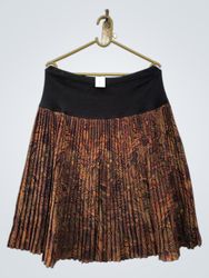 Pleated Paisley Print Skirt