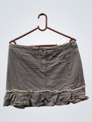 IMOWI Grey Ruffled Denim Mini Skirt