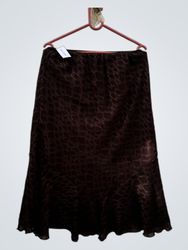 Jupe maxi en imprimé crocodile marron