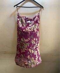FaithVintage Floral Print Slip Dress