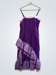 Purple dress with ruffles