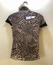 FaithVintage Leopardenmuster Rollkragenoberteil