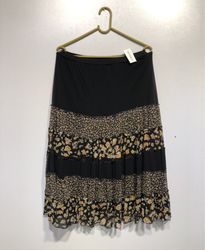 Gestufter Blumenmuster-Midirock