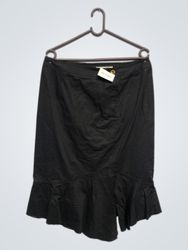 Katherine Barclay Black Ruffle Hem Midi Skirt