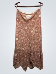 Pink dress with white circles pattern