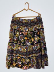 Oltre gestufter Midirock mit Blumenmuster