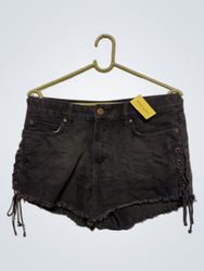 Billabong Black Denim Lace-Up Shorts