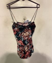 Floral Print Cami with Lace Trim