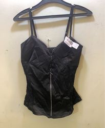 Black Camisole with Lace Trim