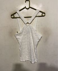 AMISU White Textured Cami Top