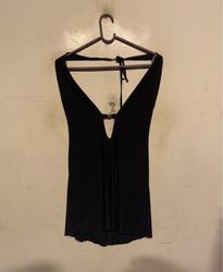 Black halter top with cutout detail