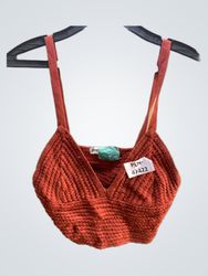 Stradivarius Rusty Red Knit Crop Top