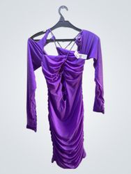 FaithVintage Ruched Purple Dress