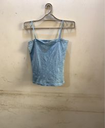 Helles Blau Glänzendes Trägershirt