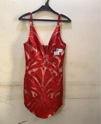 Red Lace Mini Dress
