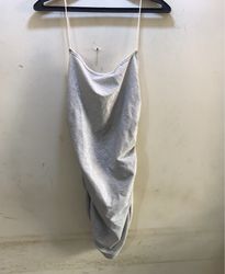 FaithVintage Silver Sparkle Ruched Dress