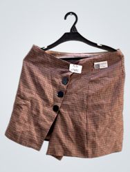 Faithvintage Plaid Skirt with Buttons