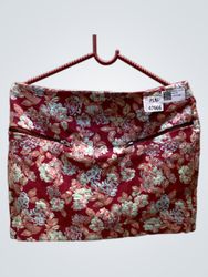 FaithVintage Red Floral Mini Skirt with Zipper