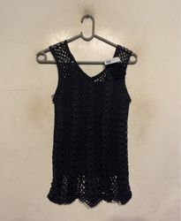 Black Crochet Tank Top