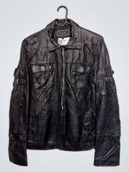 Giovanni Paris Black Leather Jacket