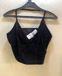 SEVEN SISTERS Black Velvet Cami Top