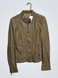 Chattawak Damen Taupe Kunstleder Motorradjacke