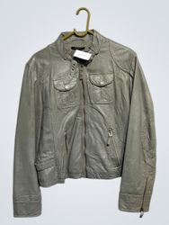 Xanaka Grey Faux Leather Moto Jacket