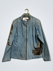 Silence & Tourne Jeans Denimjacke mit floralen App..