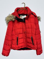 Giubbotto Puffer Rosso Pimkie con Cappuccio in Pel..