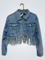 Thrill Jeansjacke mit Fransenabschluss