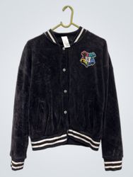 Harry Potter Undiz Black Velour Bomber Jacket