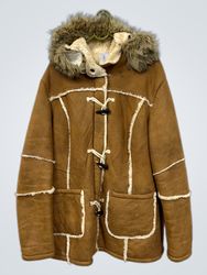 Jessica Outerwear Brown Suede Sherpa Lined Hooded ..