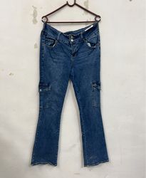 Pacsun Blue Denim Cargo Flare Jeans