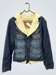 KAPORAL Giacca in denim con collo in shearling