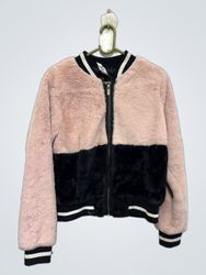 Chaqueta bomber de piel sintética con bloques de c..