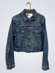 Blue Denim Jacket with Rhinestones