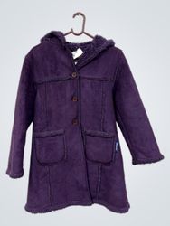 Rothschild Purple Faux Suede Sherpa Lined Hooded C..